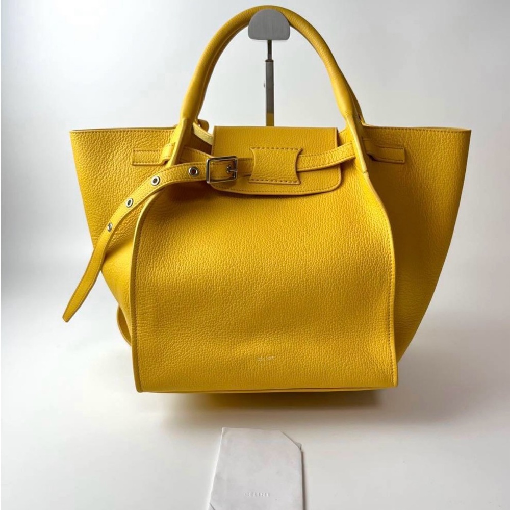 Yellow Leather Tote Bag